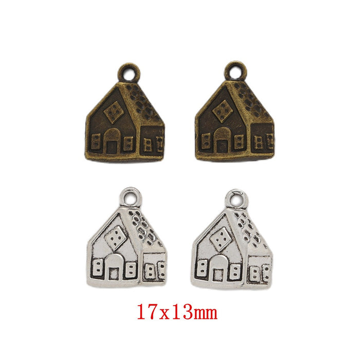 Zinc Alloy House Charm Pendant for DIY Necklace Bracelet Jewelry Making