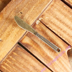 51×6mm Double-Sided Knife Alloy Charm Pendant