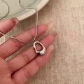 Minimalist Hollow Geometric Line Alloy Pendant Necklace Versatile Clavicle Chain view 4