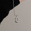 Minimalist Hollow Geometric Line Alloy Pendant Necklace Versatile Clavicle Chain view 2