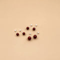 Elegant Screw Back Red Pearl Ball Cartilage Studs Alloy Silver Needle Daily Sleep Friendly Earrings view 2