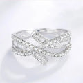 Sparkling Swing Arm Line Wedding Ring For Women, Fashion Bridal Ceremony Finger Jewelry view 5