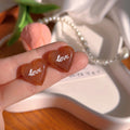 Vintage Maillard Caramel Amber Acrylic Heart Love Studs For Women Elegant Statement Earrings view 4