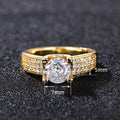 Vintage Four Prong Simulated Zircon Micro Pave Ring For Women Luxury Fashion Adjustable Finger Ring view 4