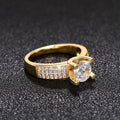 Vintage Four Prong Simulated Zircon Micro Pave Ring For Women Luxury Fashion Adjustable Finger Ring view 3