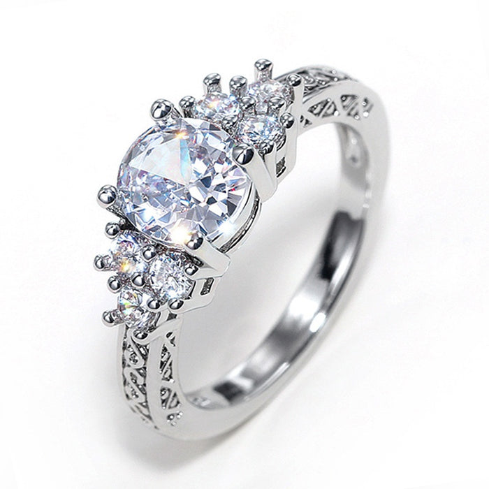 European Luxury Women's Wedding Ring, Hot Selling Fashion Jewelry Statement Bridal Finger Ring
