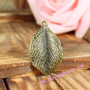 25×31mm 3D Leaf Alloy Charm Pendant for DIY Jewelry