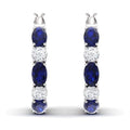 European Fashion Blue Sapphire Copper Ear Cuff Earrings For Women, Direct Jewelry view 2