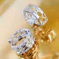 French Light Luxury Zircon Ear Cuff Earrings For Women, Hollow Sparkling Minimalist Design view 3