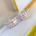 French Light Luxury Zircon Ear Cuff Earrings For Women, Hollow Sparkling Minimalist Design view 2