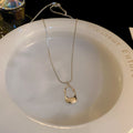 Stainless Steel Hollow Geometric Line Pendant Necklace Minimalist Metal Collarbone Jewelry view 4