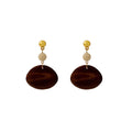 Vintage Bohemian Geometric Wooden Round Disc And Hollow Hoop Alloy Stud Dangle Statement Earrings view 5