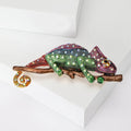 Alloy Rhinestone Large Chameleon Brooch Pin For Suit Decoration view 5
