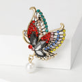 Alloy Rhinestone Hollow Butterfly Brooch Pin For Coats And Suits – Multicolor view 4