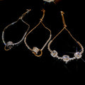 Real Gold Plated Zircon Geometric Adjustable Bangle Korean Light Luxury Bracelet view 3