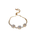 Real Gold Plated Zircon Geometric Adjustable Bangle Korean Light Luxury Bracelet view 5