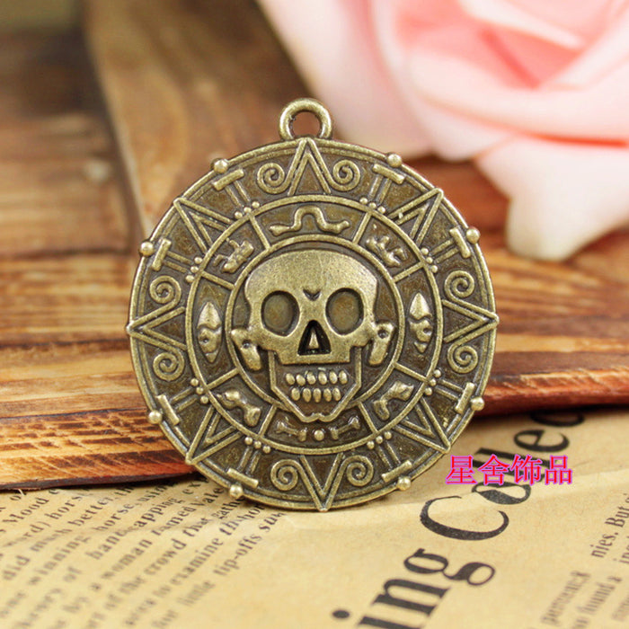 39mm Vintage Aztec Coin Pirate Style Charm Pendant