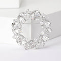 Copper Zircon Olive Branch Wreath Brooch For Dresses And Cheongsam view 5