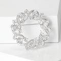 Copper Zircon Olive Branch Wreath Brooch For Dresses And Cheongsam view 4