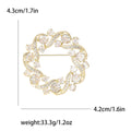 Copper Zircon Olive Branch Wreath Brooch For Dresses And Cheongsam view 6