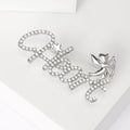 Rhinestone Alloy Letter Brooch Pin With Cute Angel Detail view 4