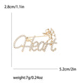 Rhinestone Alloy Letter Brooch Pin With Cute Angel Detail view 6