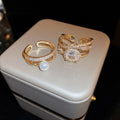 Gold Plated Multilayer Geometric Zircon Ring Design Light Luxury Bracelet For Women view 2