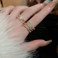 Gold Plated Multilayer Geometric Zircon Ring Design Light Luxury Bracelet For Women view 3