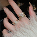 Gold Plated Multilayer Geometric Zircon Ring Design Light Luxury Bracelet For Women view 1