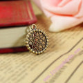 Openwork Floral Round Jewelry Connector In Multiple Metal Finishes view 1