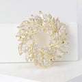 Alloy Zircon Wheat Wreath Brooch For Elegant Women's Suit Lapel view 2