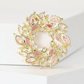 Alloy Zircon Wheat Wreath Brooch For Elegant Women's Suit Lapel view 3