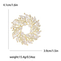 Alloy Zircon Wheat Wreath Brooch For Elegant Women's Suit Lapel view 6