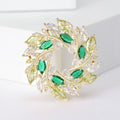 Alloy Zircon Wheat Wreath Brooch For Elegant Women's Suit Lapel view 5