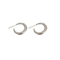 Chic Geometric C Shape Metal Hoop Earrings With Silver Post Heavy Design For Women view 5