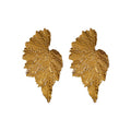 Metal Leaf Drop Earrings With Silver Pins, Statement Minimalist European Style Ear Jewelry view 5