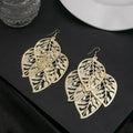 Hollow Leaf Multi Layer Star Long Tassel Drop Earrings For Women Creative Statement Jewelry view 4