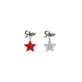 Asymmetric Enamel Smiley Star Drop Rhinestone Letter Stud Two-Way Silver Needle Fashion Earrings view 5