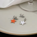Asymmetric Enamel Smiley Star Drop Rhinestone Letter Stud Two-Way Silver Needle Fashion Earrings view 3