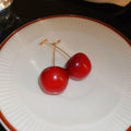 Copper Cherry Drop Earrings With Silver Pins Cute Fruit Geometric Commuter Style view 3