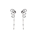 Luxury Silver Alloy Rhinestone Butterfly Ribbon Long Tassel Chain Dangle Drop Statement Earrings view 5