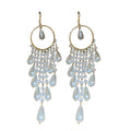 Copper Pearl Geometric Teardrop Tassel Drop Earrings Long Hook Statement Jewelry view 5