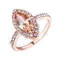 Fashion Women Zircon Ring With Pink Marquise Stone European American Engagement Party Jewelry view 2