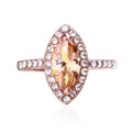Fashion Women Zircon Ring With Pink Marquise Stone European American Engagement Party Jewelry view 3
