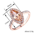 Fashion Women Zircon Ring With Pink Marquise Stone European American Engagement Party Jewelry view 4