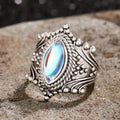 Hot Selling Fashion Marquise Women's Ring With Faux Moonstone Nepal Style Vintage Jewelry view 4