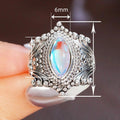 Hot Selling Fashion Marquise Women's Ring With Faux Moonstone Nepal Style Vintage Jewelry view 5