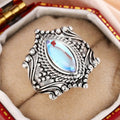 Hot Selling Fashion Marquise Women's Ring With Faux Moonstone Nepal Style Vintage Jewelry view 3