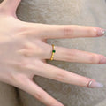 Copper Bamboo Joint Open Ring With Rhinestone New Chinese Geometric Ethnic Style Index Finger Jewelry view 3