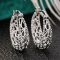 Vintage Carved Hollow Vine Hoop Earrings European Statement Banquet Wedding Ear Cuff Jewelry view 3